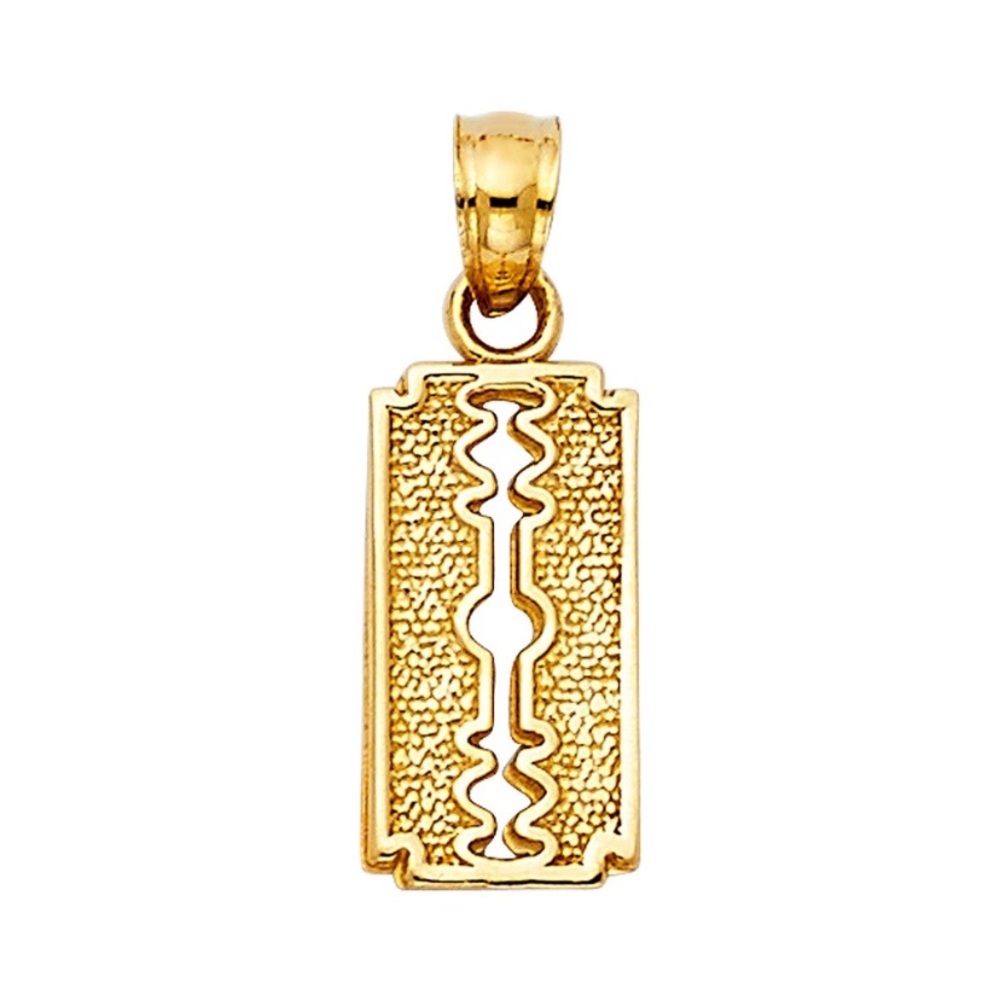 ✨Solid 14k Gold Razor Blade Pendant